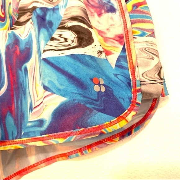 Sweaty Betty Iridescent rainbow swirl shorts small F312 - Picture 3 of 11